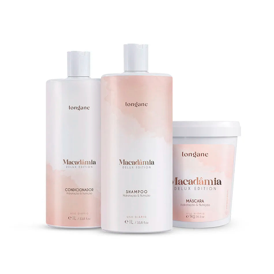 Kit de Manutenção Macadâmia Delux Edition - Hidratação & Nutrição - USO DIÁRIO - 1L